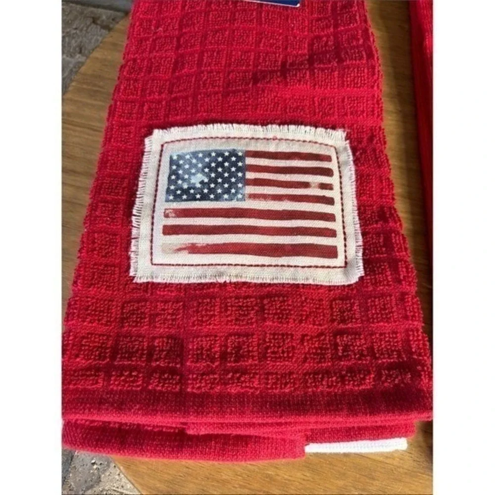 Celebrate Together Red USA Kitchen & Hand Towels - Patriotic Set GIFT NEW